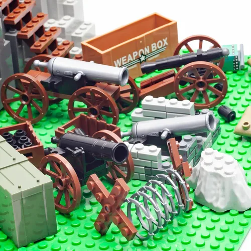 Vista 7 de Medieval Warfare Cannon 2, paquete de armas militares, figuras de soldados de juguete, minifigura de juguete compatible con las principales marcas