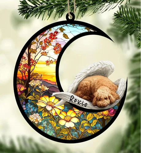 Vista 42 de Atrapasoles conmemorativo personalizado para perros, adorno navideño de Airedale Terrier, recuerdo por pérdida de mascota, regalos conmemorativos