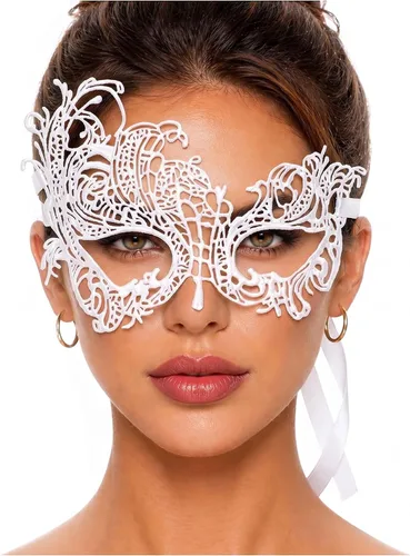 Vista 40 de Masquerade Mask For Women Lace Masquerade Mask for Masquerade Party, Proms, Venetian Party, Mardi Gras, Halloween & Cosplay Ana Bg Pluma de Pavo Real
