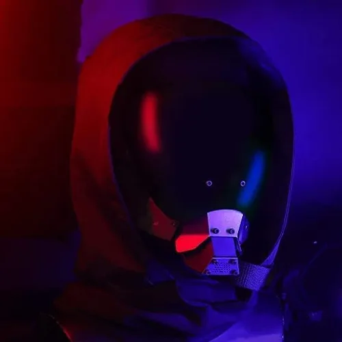 Vista 6 de Juego de máscara de casco punk de mitad/máscara de cara completa/máscara tecnológica/máscara mecánica/máscara de Airsoft, máscaras de cuernos