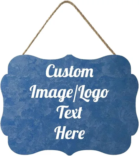 Vista 25 de Letrero de bienvenida de madera personalizado para puerta delantera, letrero personalizado para el hogar, decoración de puerta con imagen/texto COL-7