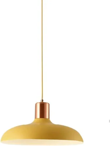 Vista 4 de Lámpara colgante de metal grande de 11.8 pulgadas, moderna lámpara colgante industrial colorida con pantalla de hierro, 39.3 pulgadas de altura