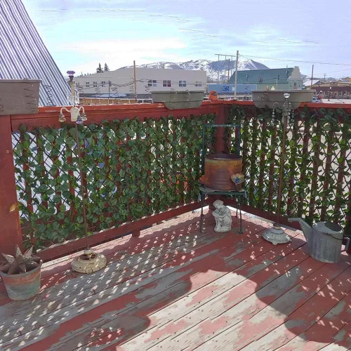 Vista 5 de Pantalla de Privacidad de Cerca Expandible para Balcón, Patio Exterior, Panel Decorativo de Cercado de Hiedra Artificial, Setos Artificiales