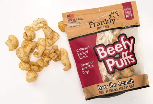 Vista 2 de Frankly Venison Beefy Puffs 100 % hecho en Estados Unidos, paquete de 5 onzas