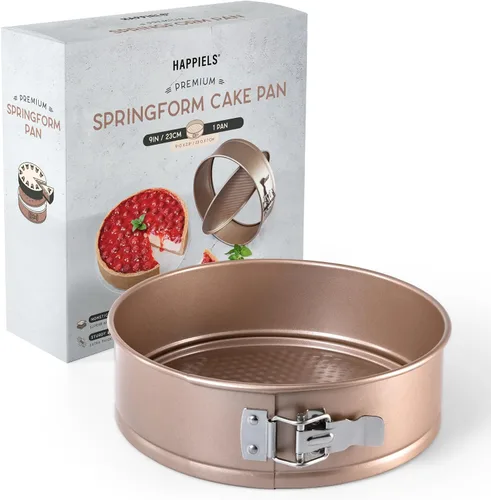 Vista 10 de HAPPIELS Molde desmoldable antiadherente para cheesecake de 8 pulgadas Libre de PFOA y BPA, molde desmoldable no tóxico para pasteles Los