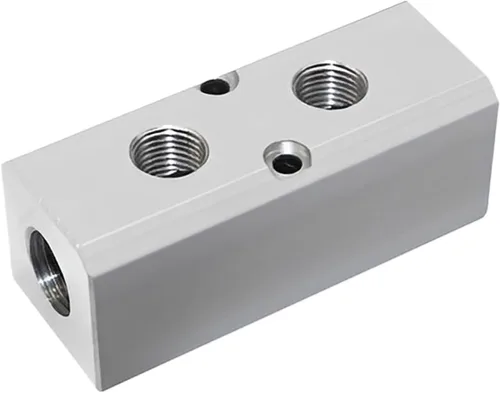 Vista 8 de Colector de aire, colector de compresor de aire de 2 vías y 4 puertos, divisor de bloque de colector en línea de manguera de aire, bloque