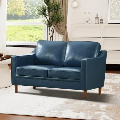 Vista 53 de Kingfun Sofá en Forma de L de 88", Sofá Seccional de Chenilla, Sofás Modernos de Mediados de Siglo con Marco de Madera Maciza para Sala de Estar