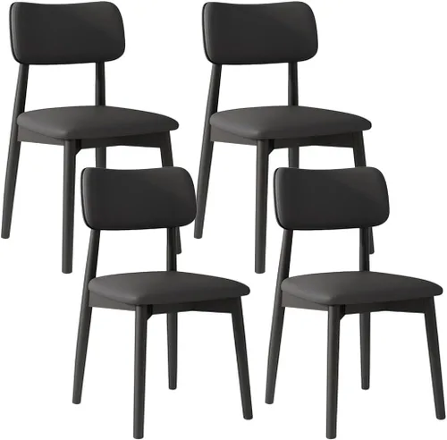 Vista 36 de YVYKFZD Solid Wood Dining Chairs, Kitchen Chairs Set with Curved Backrest, Leather Upholstered Dining Room Chair, Armless Living Room Chair, for