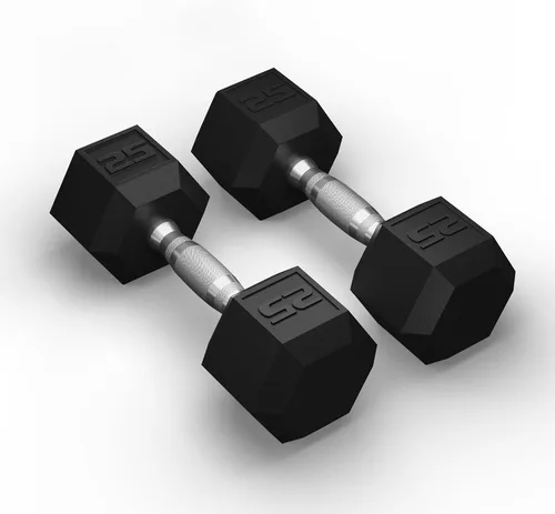 Vista 7 de GRETERST Juego de mancuernas hexagonales con revestimiento de goma, pesas de mano para ejercicio y fitness para gimnasio en casa, entrenamiento