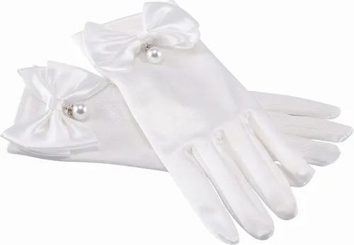 Vista 7 de Ayliss Guantes de boda de novia para mujer, guantes cortos de ópera de satén, guantes de vestido de muñeca de perla, guantes florales de fiesta