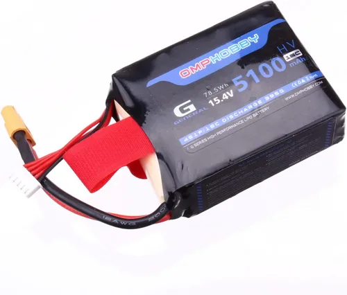 Vista 2 de Buddy RC OMPHobby ZMO VTOL Avión HV LiPo Batería 5100mAh 15.4V 4S