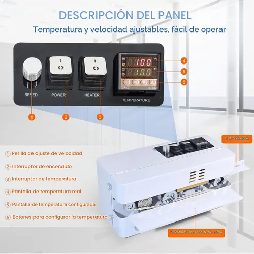 Vista 3 de Máquina comercial del sellador de calor, máquina continua automática del lacre de la banda Adjustable temperature & speed, High-speed, Digital