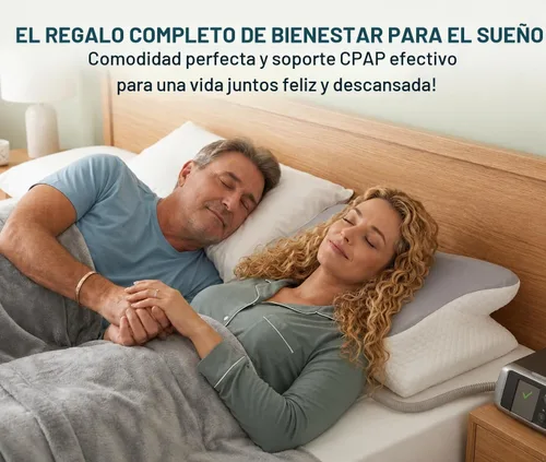 Vista 3 de Almohada CPAP para dormir de lado - Almohada cervical 2-1 para aliviar el dolor, almohada de espuma viscoelástica refrescante