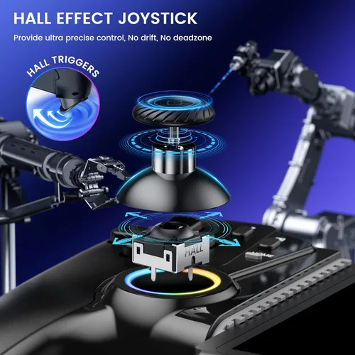 Vista 2 de KICKDOT Controlador MC5000 Pro para Switch 2/1/OLED y iPhone/Android - Joystick de efecto Hall, controlador inalámbrico Bluetooth