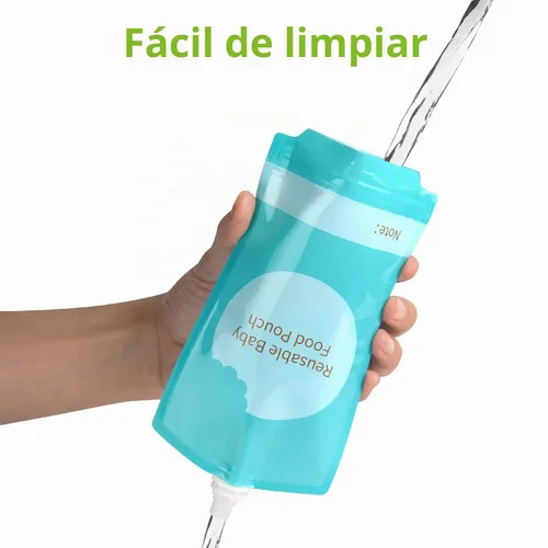 Vista 5 de Kirecoo Bolsas Reutilizables para Comida de Bebé - 12 Piezas de 7oz Bolsas Rellenables para Almacenamiento de Comida de Bebé, Exprime Puré