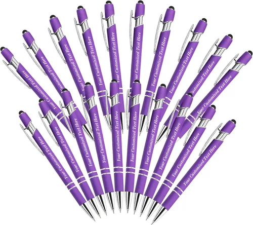 Vista 10 de Bolígrafos personalizados con nombre, bolígrafos personalizados con punta de lápiz digital de 0.020 in, bolígrafo suave al tacto, grabado de texto