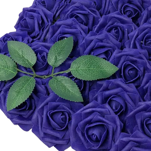 Vista 11 de Wrapables® Flor de rosa artificial, flores de tacto real para ramos de boda y centros de mesa, aguamarina