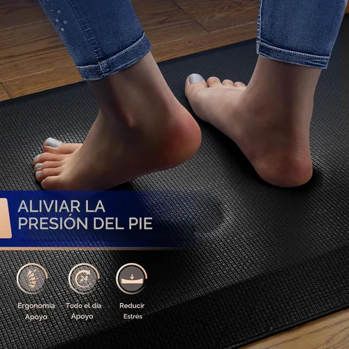 Vista 3 de FEATOL Tapete antifatiga para estar de pie, 9/10 extra grueso, ergonómico, de pie, cómodo tapete de espuma viscoelástica para estar de pie en casa