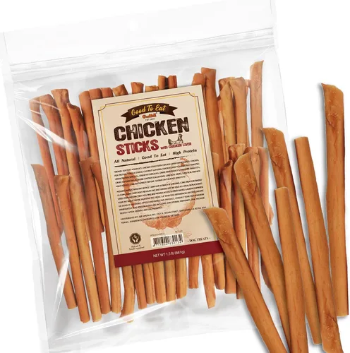 Vista 9 de Gootoe - Golosinas para perros, con alto contenido de proteínas, palitos sumergidos en pollo, 1.5 libras