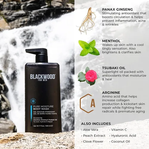 Vista 7 de BLACKWOOD FOR MEN Active Man - Acondicionador diario (17 onzas) y gel de baño de humedad pura (17 onzas), fórmula vegana natural, sin sulfato, sin
