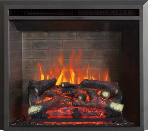 Vista 13 de RICHFLAME Gavin 23 Pulgadas Chimenea Eléctrica de Inserción con Tronco y Altavoz, Diseñada para Montaje en Pared, Apertura para Quema de Madera