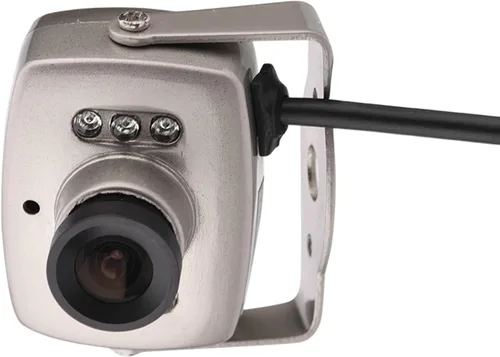 Vista 9 de Dpofirs Mini cámara CCTV analógica con cable, lente gran angular de 0.142 in, cámara de video de audio para estacionamiento de hotel residencial