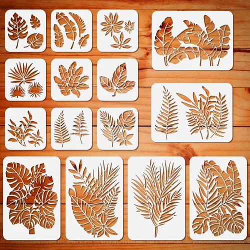 Vista 11 de ORIGACH 9 PCS 11.8x11.8 pulgadas Plantillas Abstractas Minimalistas Modernas de Mujeres, Patrón de Cara Femenina Floral Plantillas Grandes de PET