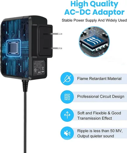 Vista 6 de Fuente de alimentación para pedal de guitarra Gonine, cable de alimentación de 9 V CC, punta central negativa. DC 9V Power Cord Compatible with DC