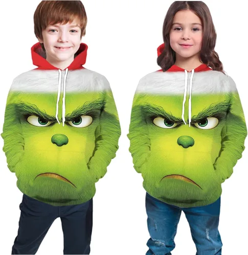 Vista 4 de Sudadera con capucha y diseño de dibujos animados en 3D para niños unisex