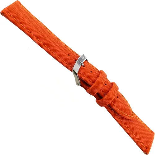 Vista 2 de 0.787 in Milano Mens Orange Techno Canvas Texture Stitched Sport Watch Band 2778