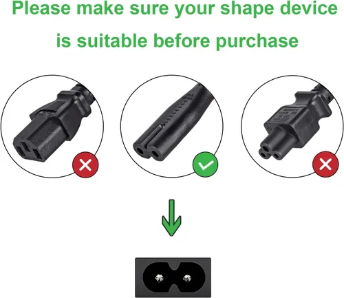 Vista 2 de Cable de alimentación de CA compatible con Sony PS3 PS4 PS5 PSP PSV, Playstation 3 4 Slim, Microsoft Xbox One S Xbox Series S Xbox One X Xbox Series