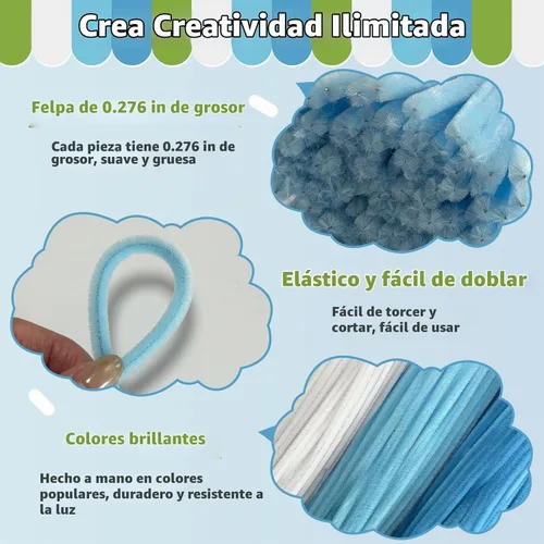 Vista 3 de Pipe Cleaners Bulk 422PCS Flower Kit, 12 Inch Chenille Stems for Crafts Verde (WLBGreen)