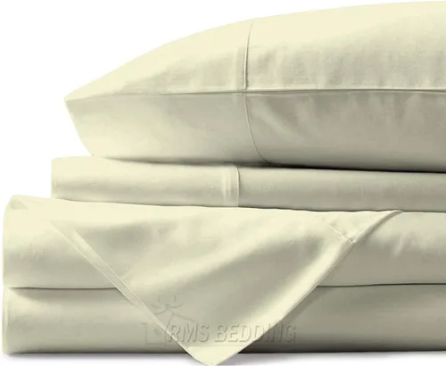 Vista 19 de Juego de sábanas de 4 piezas, algodón egipcio de 600 hilos, juego de ropa de cama de lujo que se adapta a bolsillos de hasta 18 pulgadas de Azul