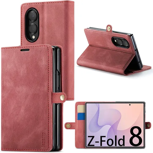 Vista 21 de Funda tipo cartera para Samsung Galaxy Z Fold 3 con soporte para bolígrafo S, color negro