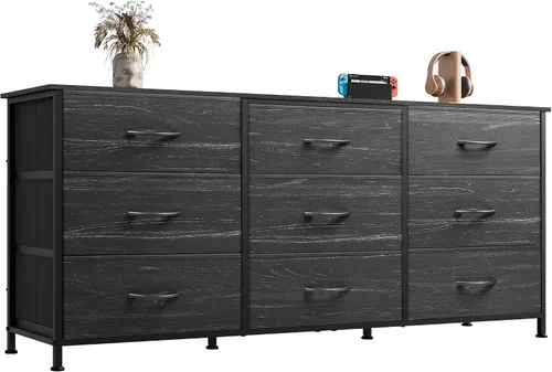 Vista 24 de WLIVE Soporte de TV para TV de 55 pulgadas, cómoda de 9 cajones para A-Rosa