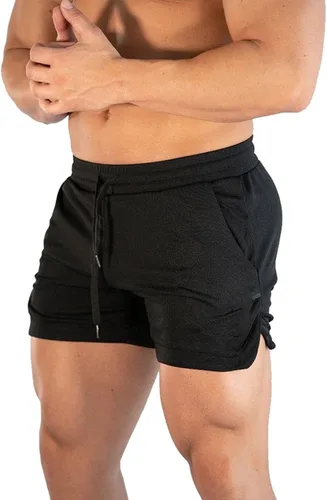 Vista 2 de Pantalones cortos de gimnasio para hombre, pantalones cortos de entrenamiento de gimnasio de 3 pulgadas, pantalones cortos ajustados