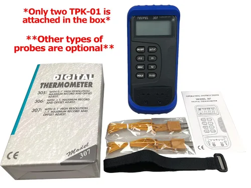 Vista 7 de TECPEL Termómetro digital DTM-307 con sonda de sensor de termopar tipo 2 k (TPK-01)