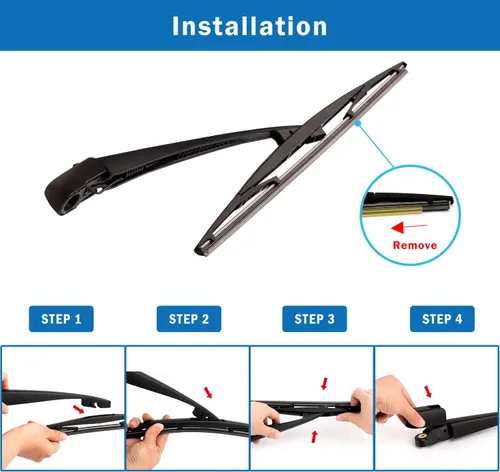 Vista 5 de WTI Juego de limpiaparabrisas trasero Compatible con Honda Odyssey 2018-2021 Minivan/Compatible con Honda Passport 2019-2021 Conjunto de Compatible