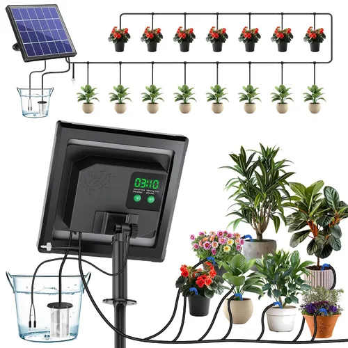 Vista 8 de Sistema de riego solar Biling 8W con batería para jardín