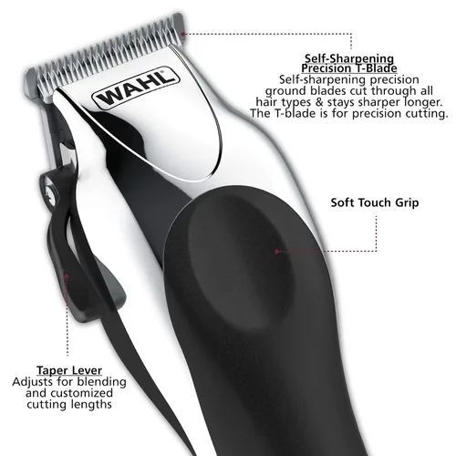 Vista 7 de Wahl Máquina cortadora de cabello de lujo, cromada, profesional, incluye 25 piezas #79524-5201