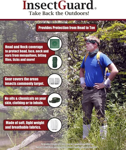 Vista 6 de Polainas tratadas con permetrina para garrapatas, mangas y mosquitos, moscas, niguas y más repelente de insectos, paquete completo de 2 (negro/negro)