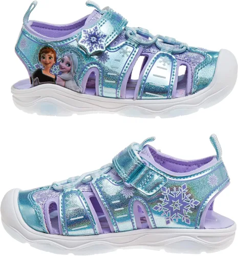 Vista 2 de Disney Girls Frozen Summer Light Up Sandals - Outdoor Slip-on Quick Dry Waterproof (ToddlerLittle Kid)