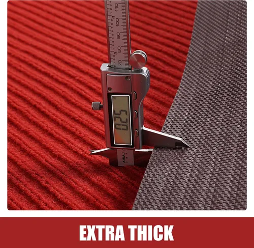 Vista 6 de HOMBYS Alfombra roja extra gruesa de 450 GSM para fiestas y eventos, 2.6 x 30 pies, camino de pasillo rojo para ceremonia de boda, alfombra