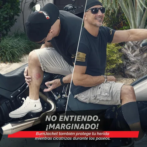 Vista 7 de BurnJacket Max - Funda protectora para tubo de escape de motocicleta contra quemaduras con protección de triple capa, se adapta a pantorrillas