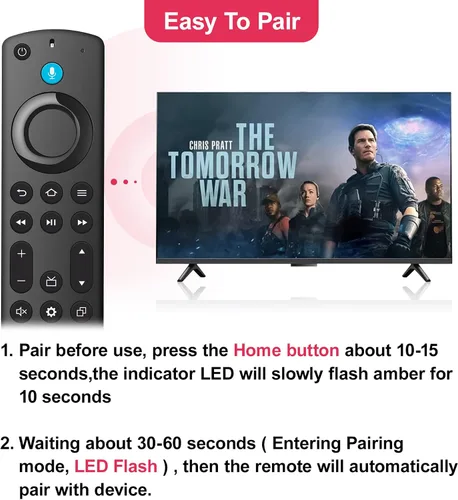 Vista 6 de Control remoto de repuesto para Amazon Smart TV Fire Stick, cubo de control remoto para Firestick (4K/4K Max/Stick Lite/TV Cube/HD), Fire Smart TV