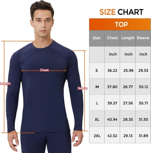 Vista 6 de CL convallaria Camisa térmica para hombre, 24 piezas, manga larga, forro polar, capa base atlética, equipo deportivo para clima frío