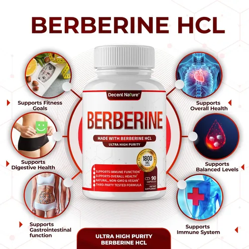 Vista 3 de Suplemento de berberina de 1800 mg – Berberina HCl de primera calidad 97% de alta pureza, apoya el sistema inmunológico, clorhidrato y extracto
