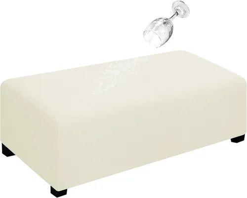 Vista 36 de Easy-Going Funda para Otomán Elástica 100% Doble Impermeable Rectangular Plegable Taburete de Almacenamiento Protector de Muebles Funda Suave