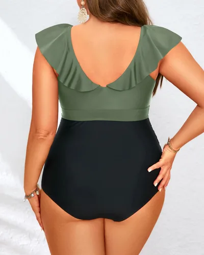 Vista 22 de Daci Falbala - Traje de baño de una pieza para mujer, con volantes y control de abdomen