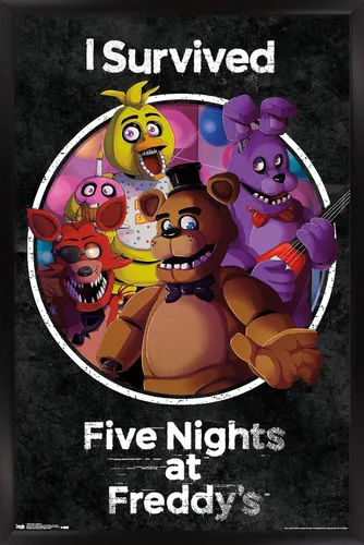 Vista 8 de Trends International Póster de pared de Five Nights at Freddy's - Survived Wall, 14.725 x 22.375 pulgadas, versión enmarcada de madera de granero